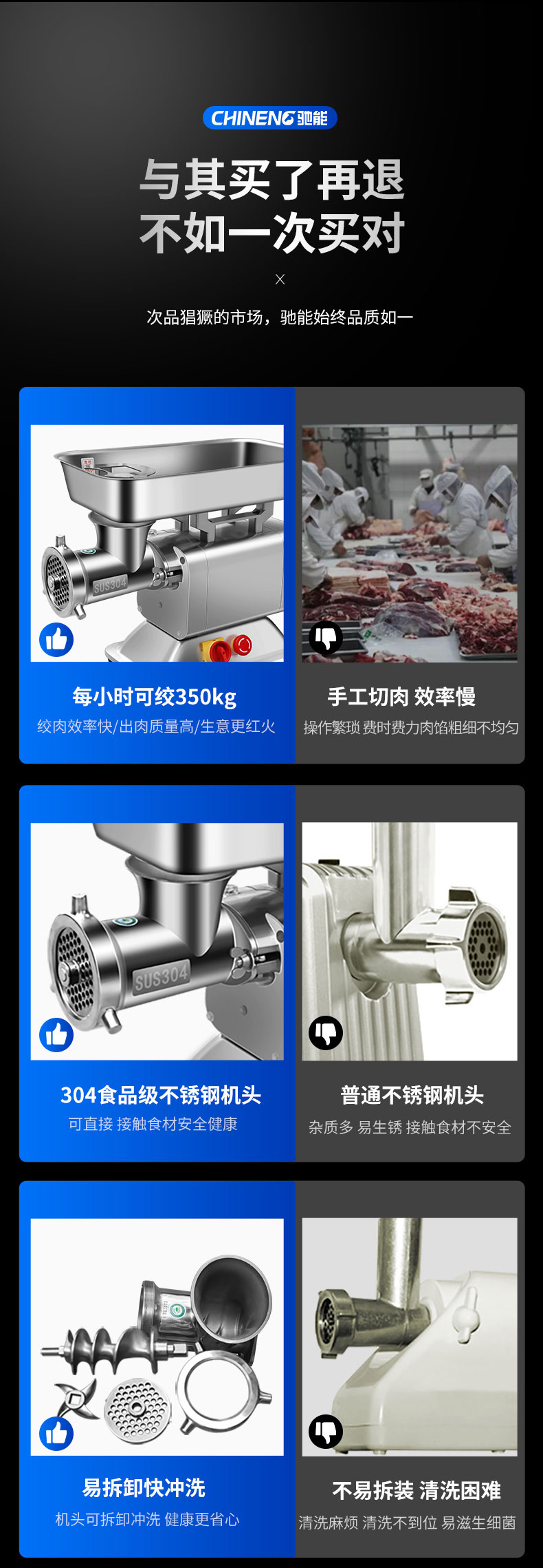 G22恒峰绞肉机与手工切肉对比 G22恒峰绞肉机与手工切肉对比